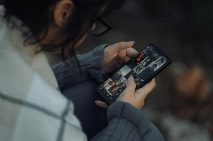 Someone browsing their photo gallery